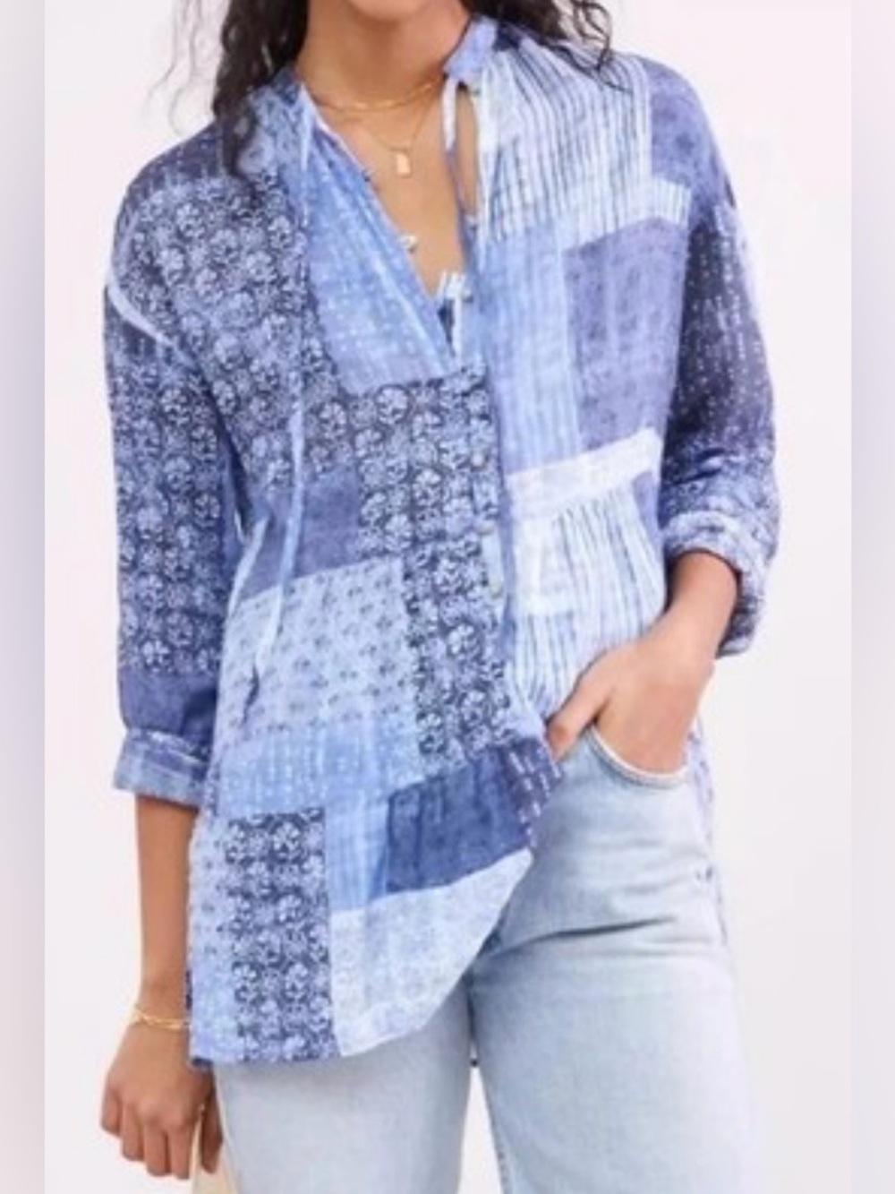 Anthropologie Pilcro Patchwork Cotton Tunic
